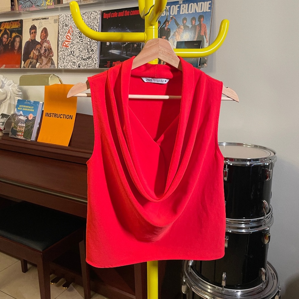 Red Zara Blouse (Size XS)
